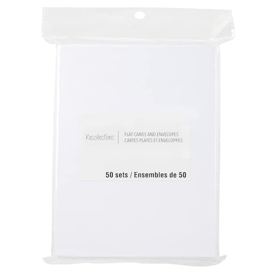 6 Packs: 50 ct. (300 total) 5" x 7" White Flat Cards & Envelopes by Recollections™